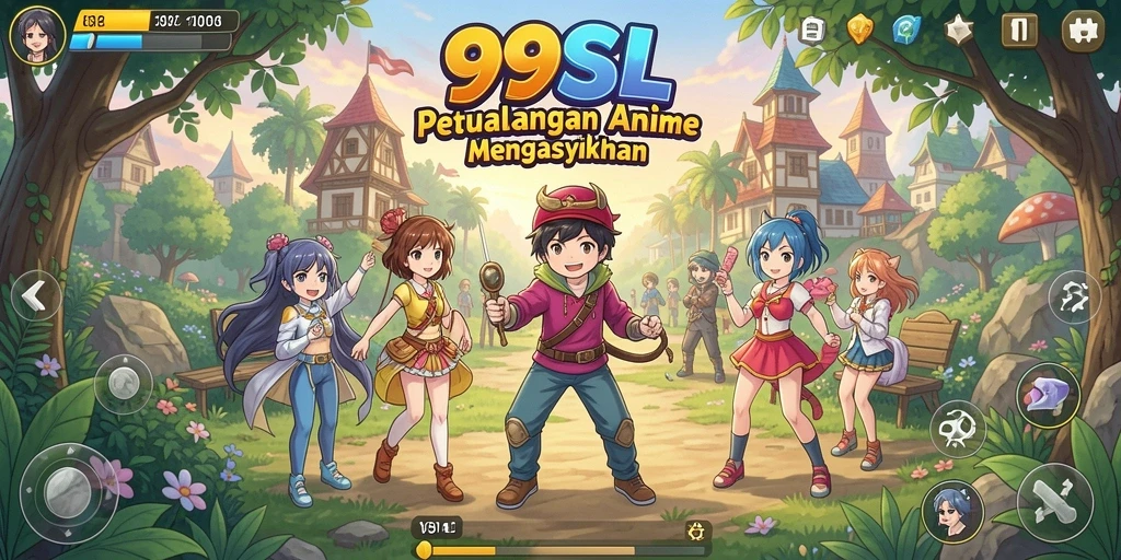 Screenshot gameplay 99SL yang menampilkan karakter anime yang memukau.