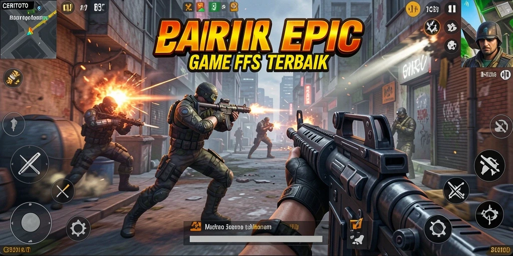Tangkapan layar gameplay CERITOTO yang menampilkan aksi FPS yang seru dan dinamis.