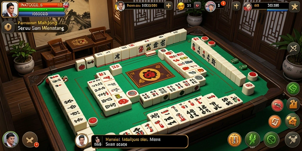 Tampilan gameplay seru dalam INATOGEL, permainan Mahjong yang menarik.