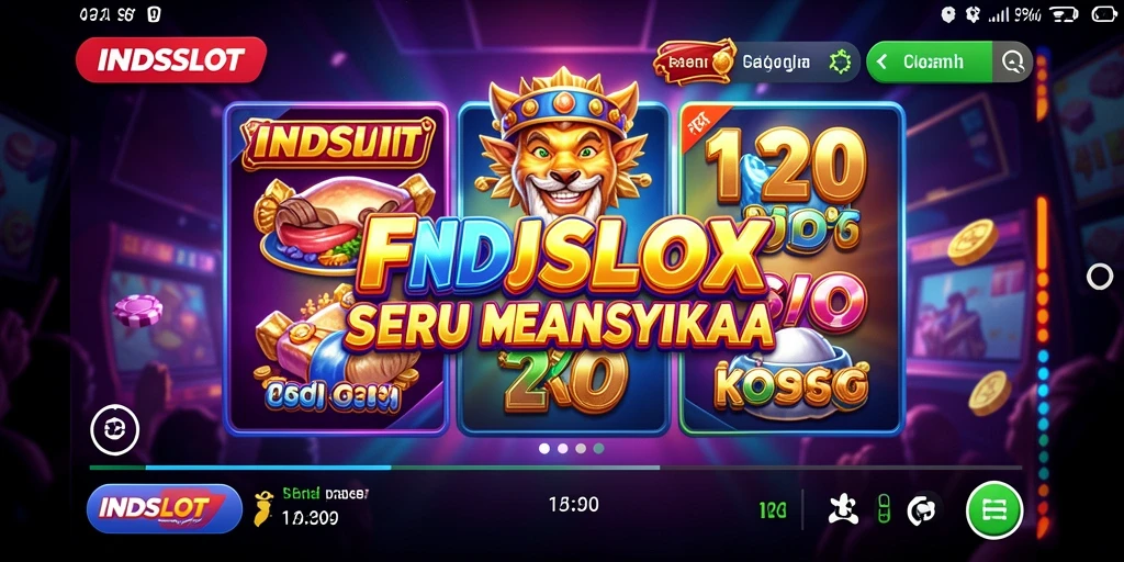 Tampilan gameplay INDSLOT yang penuh warna dan menarik.