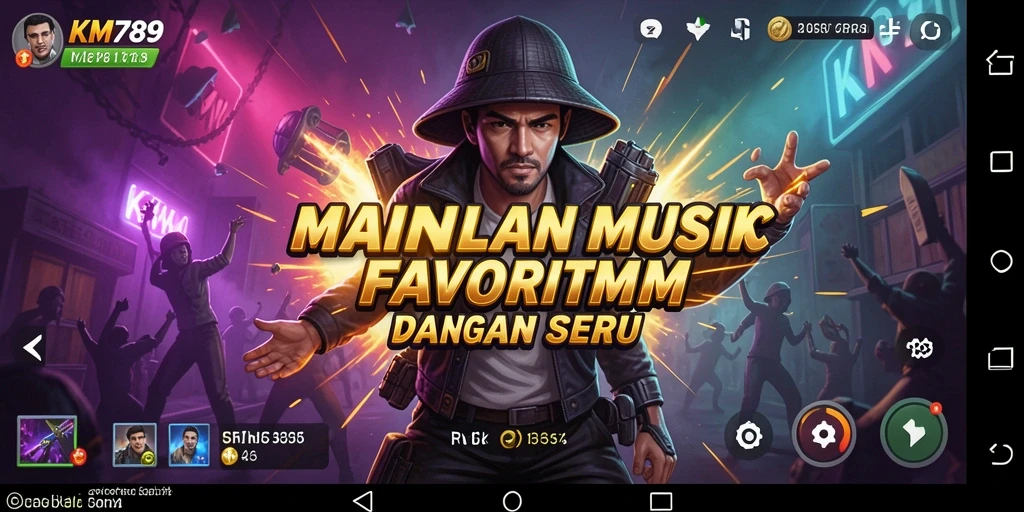Tampilan gameplay KM789 yang seru dengan berbagai tantangan musik.