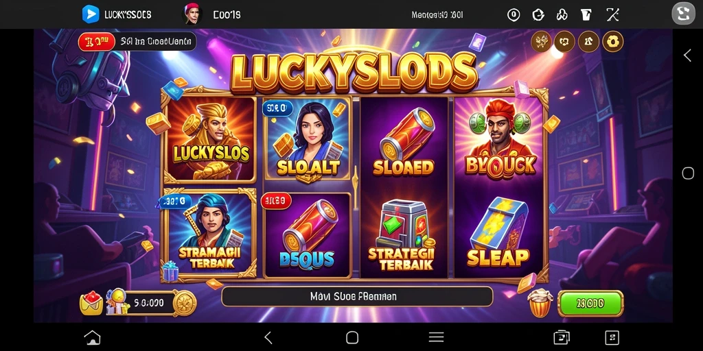 Screenshot gameplay LUCKYSLOTS yang menunjukkan putaran slot yang seru.