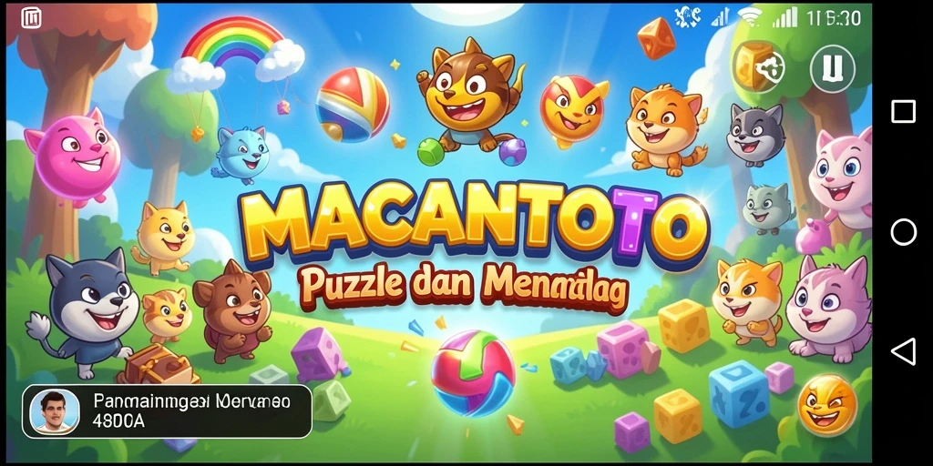 Screenshot utama MACANTOTO yang menunjukkan gameplay Puzzle yang menarik.