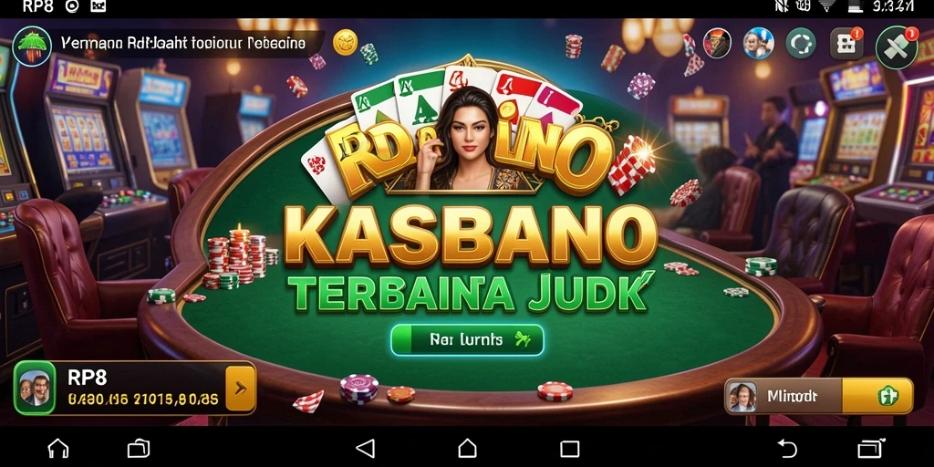 Screenshot gameplay RP8 menampilkan suasana kasino yang mengasyikkan.